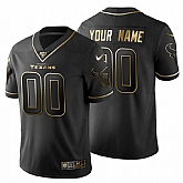 Customized Men's Nike Texans Black Golden Limited NFL 100th Season Jersey,baseball caps,new era cap wholesale,wholesale hats